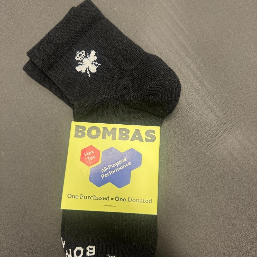 Bombas Black Midweight Socks All Performance Hec Tex Size Large - Picture 3 of 6